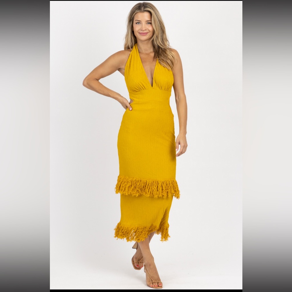 L’ABEYE Gold Dust Halter Maxi
